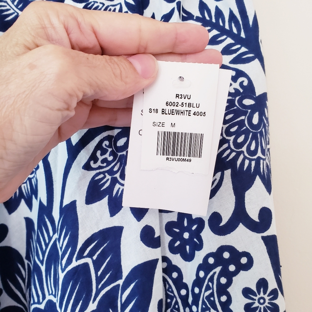 Studio West Blue and White Floral Midi Skirt - Picture 5 of 14